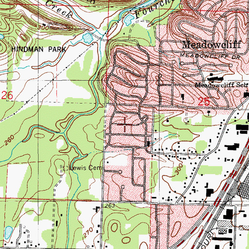 Topographic Map of Ponderosa, AR