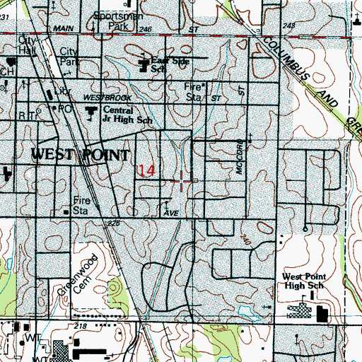 Topographic Map of Harmon Church, MS