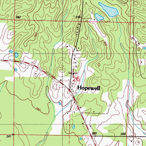 Topographic Map of Hopewell Baptist Church, MS