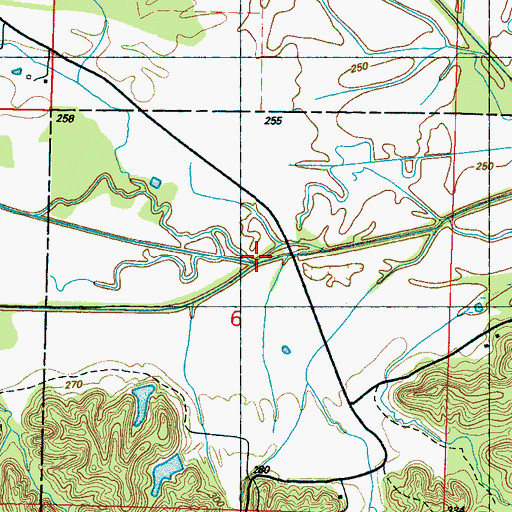 Topographic Map of Horse Nation Creek, MS