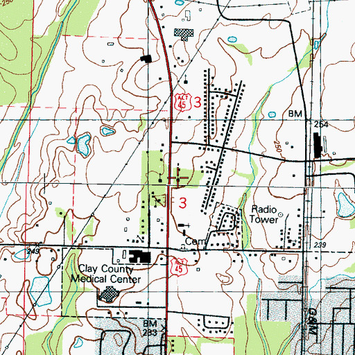 Topographic Map of Kingdom Hall of Jehovahs Witnesses, MS