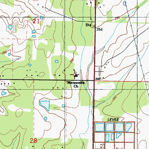 Topographic Map of Mennonite Church, MS
