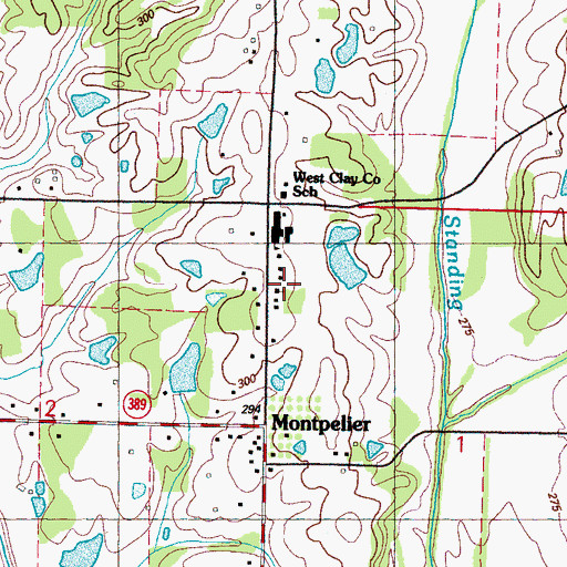 Topographic Map of Montpelier Baptist Church, MS