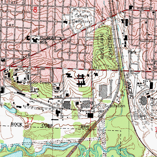 Topographic Map of Pulaski County Hospital, AR