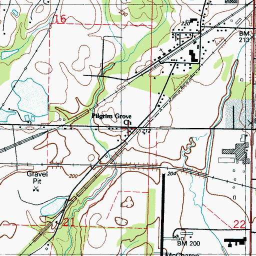 Topographic Map of Pilgrim Grove Missionary Baptist Church, MS
