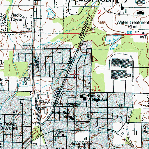 Topographic Map of Saint Paul Baptist Church, MS