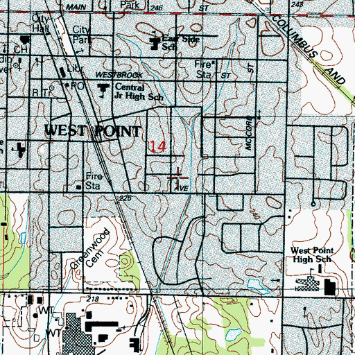 Topographic Map of Third Mount Olive Baptist Church, MS