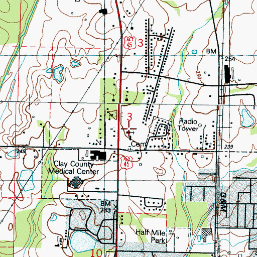 Topographic Map of Trinity Baptist Church, MS
