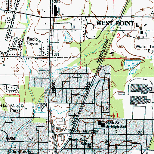 Topographic Map of Trinity United Presbyterian Church, MS