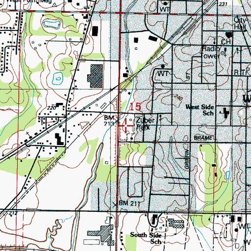 Topographic Map of Zuber Park, MS