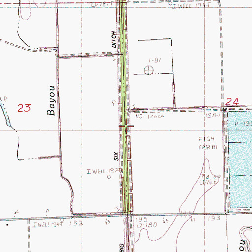 Topographic Map of Big Six Ditch, MS