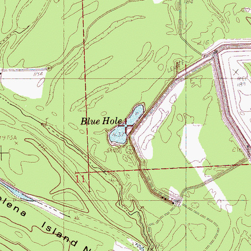 Topographic Map of Blue Hole, MS