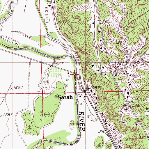Topographic Map of Browns Ferry (historical), MS
