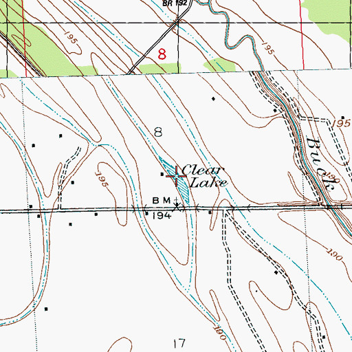 Topographic Map of Clear Lake, MS