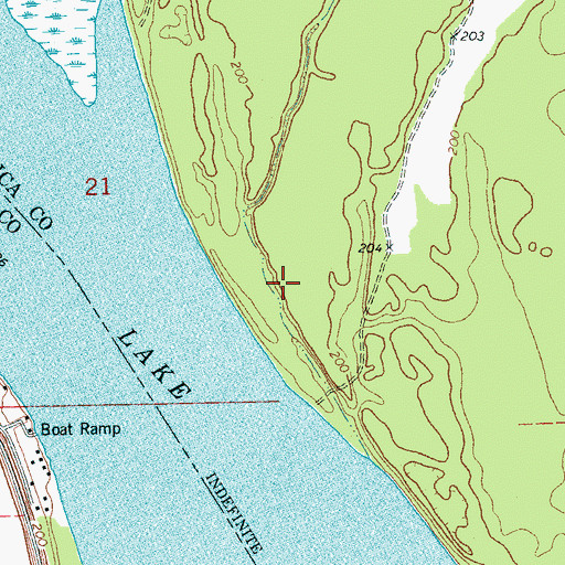 Topographic Map of Council Island, MS
