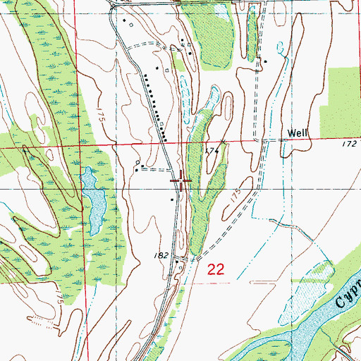 Topographic Map of Crews (historical), MS
