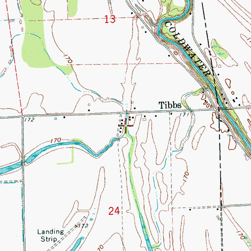 Topographic Map of Dry Bayou, MS
