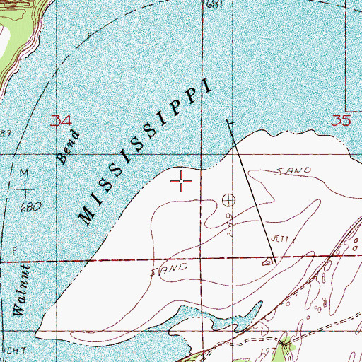Topographic Map of Dupuy Bar, MS
