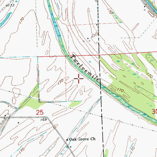 Topographic Map of Oak Grove School (historical), MS