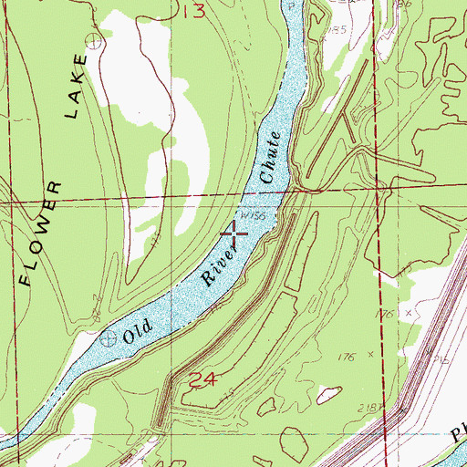 Topographic Map of Old River Chute, MS