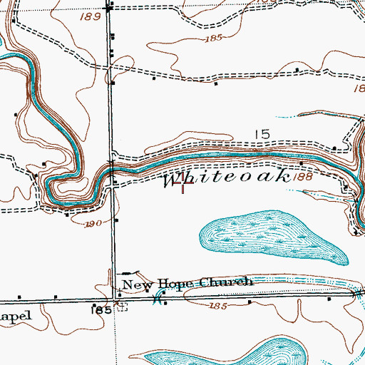 Topographic Map of White Oak, MS
