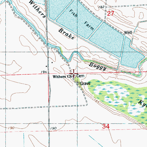 Topographic Map of Withers Church, MS