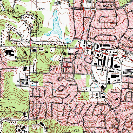 Topographic Map of Rainwood, AR