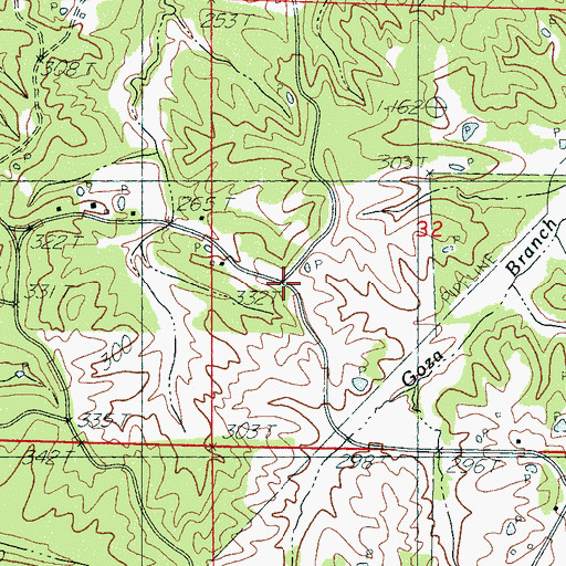 Topographic Map of Beckville (historical), MS