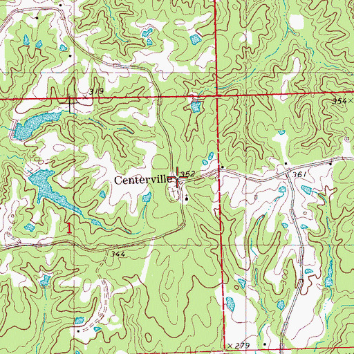 Topographic Map of Centerville, MS