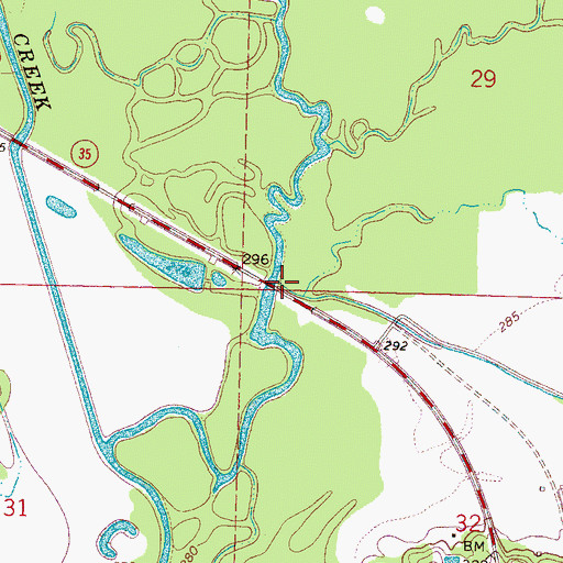 Topographic Map of Denmans Ferry (historical), MS