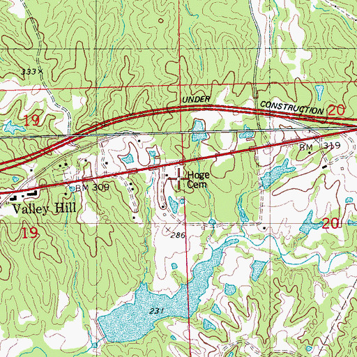 Topographic Map of Hoge Cemetery, MS