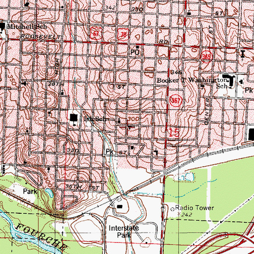 Topographic Map of Reeds Memorial Church, AR