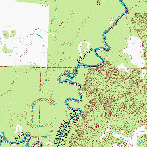 Topographic Map of Kirkwood Ferry (historical), MS