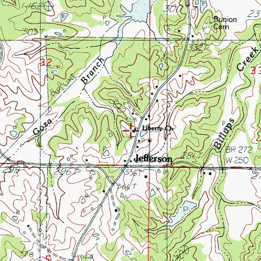 Topographic Map of Liberty Baptist Church, MS