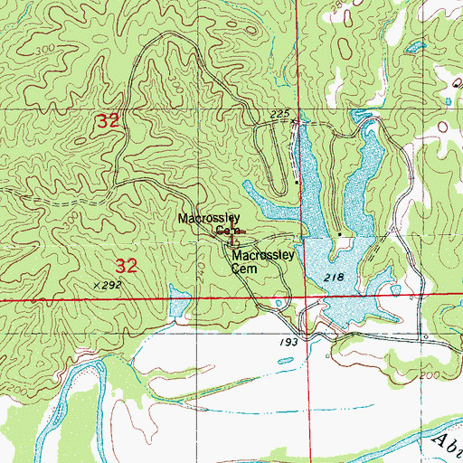 Topographic Map of Macrossley Cemetery, MS