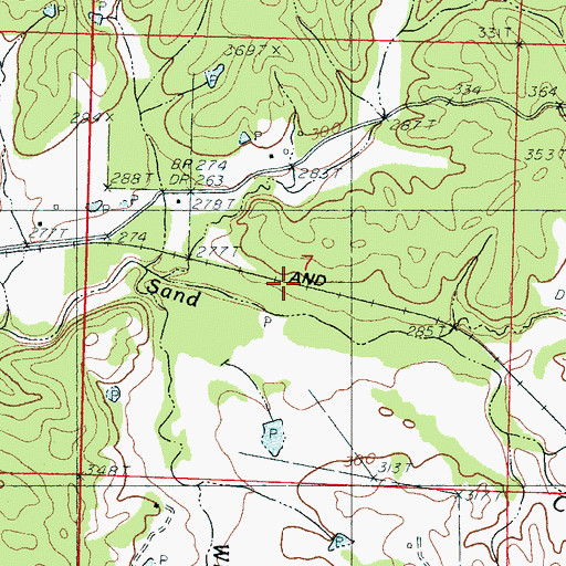 Topographic Map of McAnerney (historical), MS