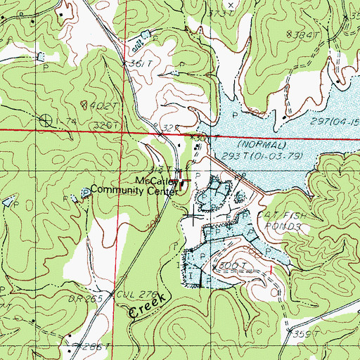 Topographic Map of McCarley Community Center, MS