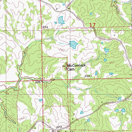 Topographic Map of McCormick Cemetery, MS