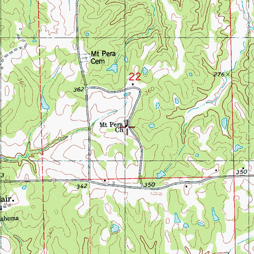 Topographic Map of Mount Pera Church, MS