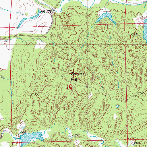 Topographic Map of Steen Hill, MS