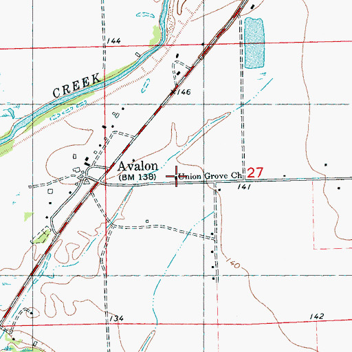 Topographic Map of Union Grove Church, MS