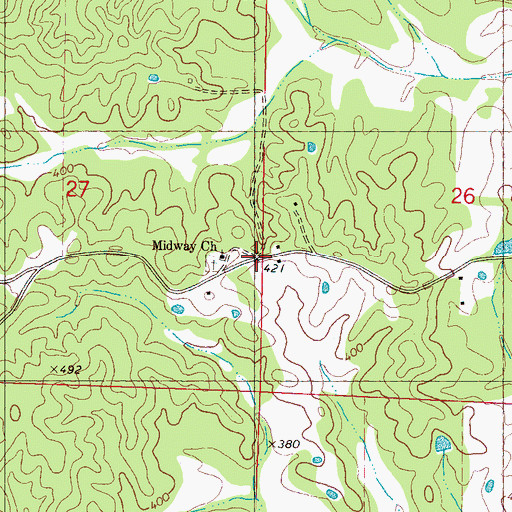 Topographic Map of Wiltshire, MS