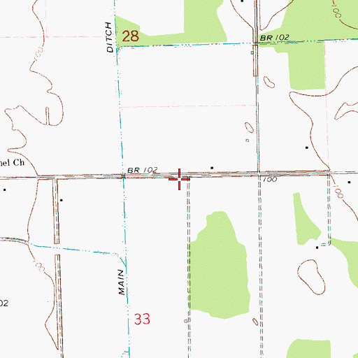 Topographic Map of Afro School (historical), MS