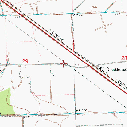 Topographic Map of Beautiful Zion Church (historical), MS