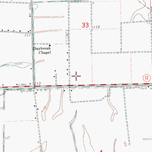 Topographic Map of Daybreak Plantation (historical), MS