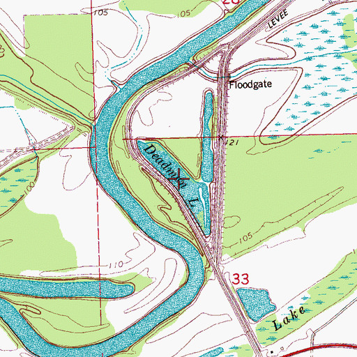 Topographic Map of Deadman Lake, MS
