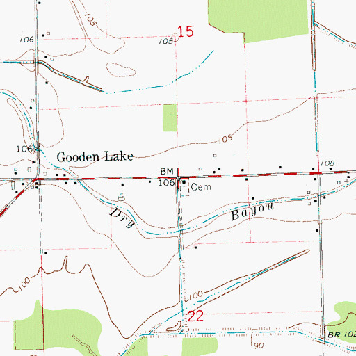 Topographic Map of Gooden Lake Church, MS