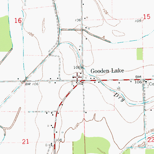 Topographic Map of Gooden Lake School (historical), MS