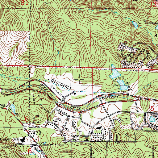 Topographic Map of Rock Creek, AR