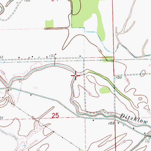 Topographic Map of Rattler Bayou, MS